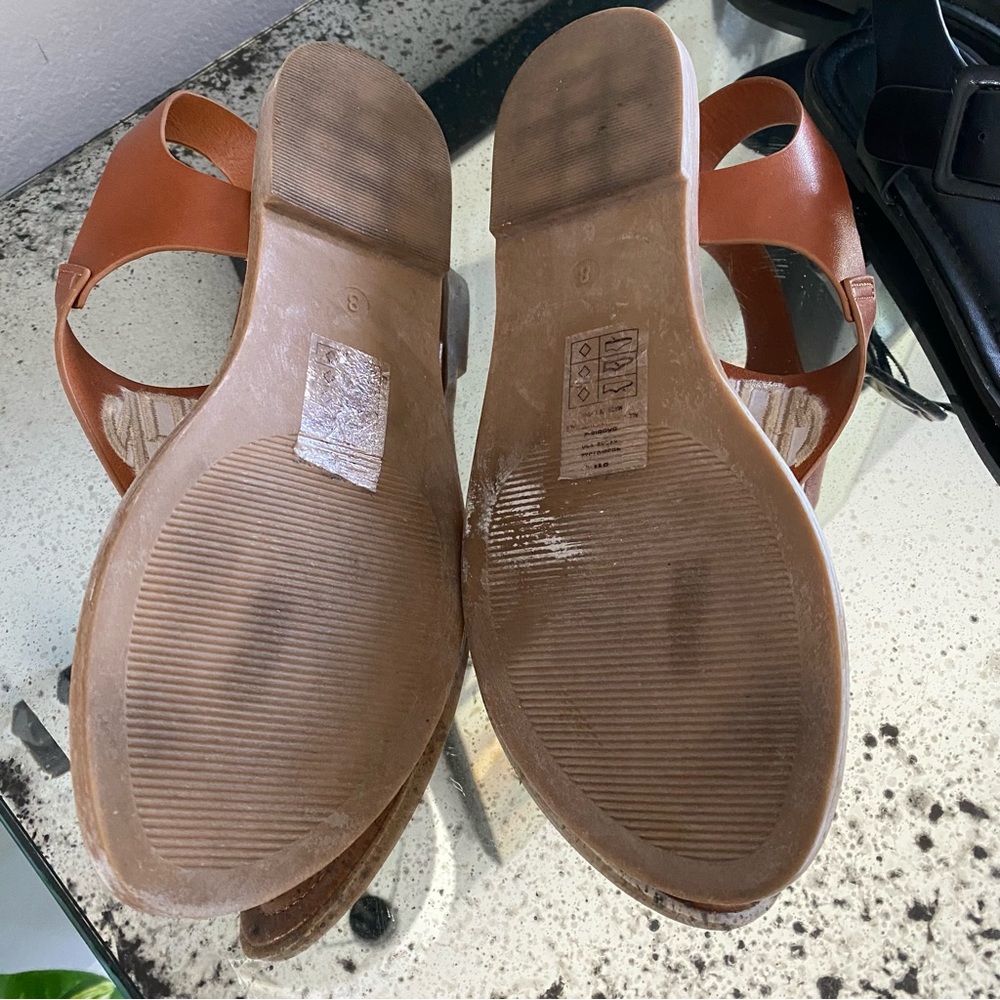 2 Pair Bundle Pierre Dumas Sandals in colors Black and Tan/Brown. *Monogrammed* - Picture 2 of 4